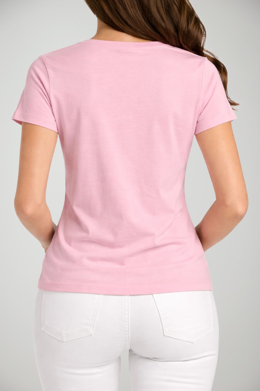 T-shirt donna Liu Jo con stampa e strass maniche corte in cotone in tinta unita rosa