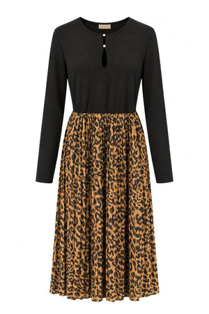 Liu Jo Abito Donna con gonna plissettata animalier
