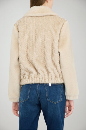Bomber da donna Liu Jo in ecopelliccia a trecce retro