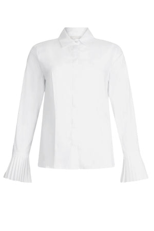 Camicia da donna in cotone Liu Jo con plissè ai polsi fronte