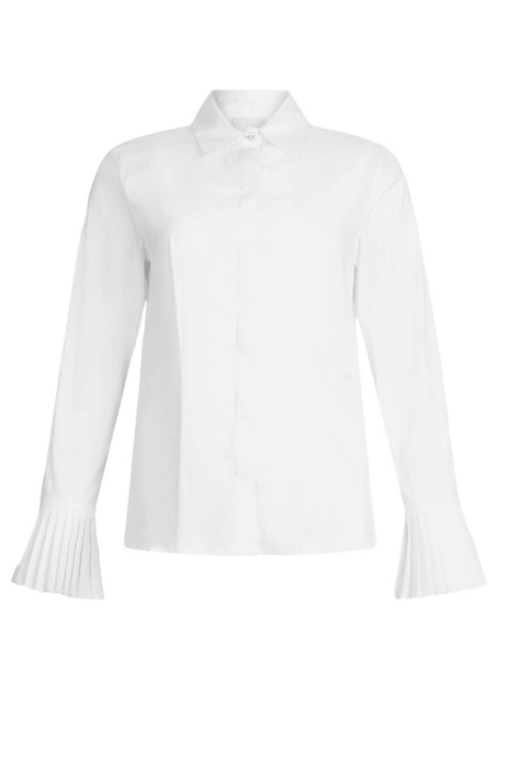 Camicia da donna in cotone Liu Jo con plissè ai polsi fronte