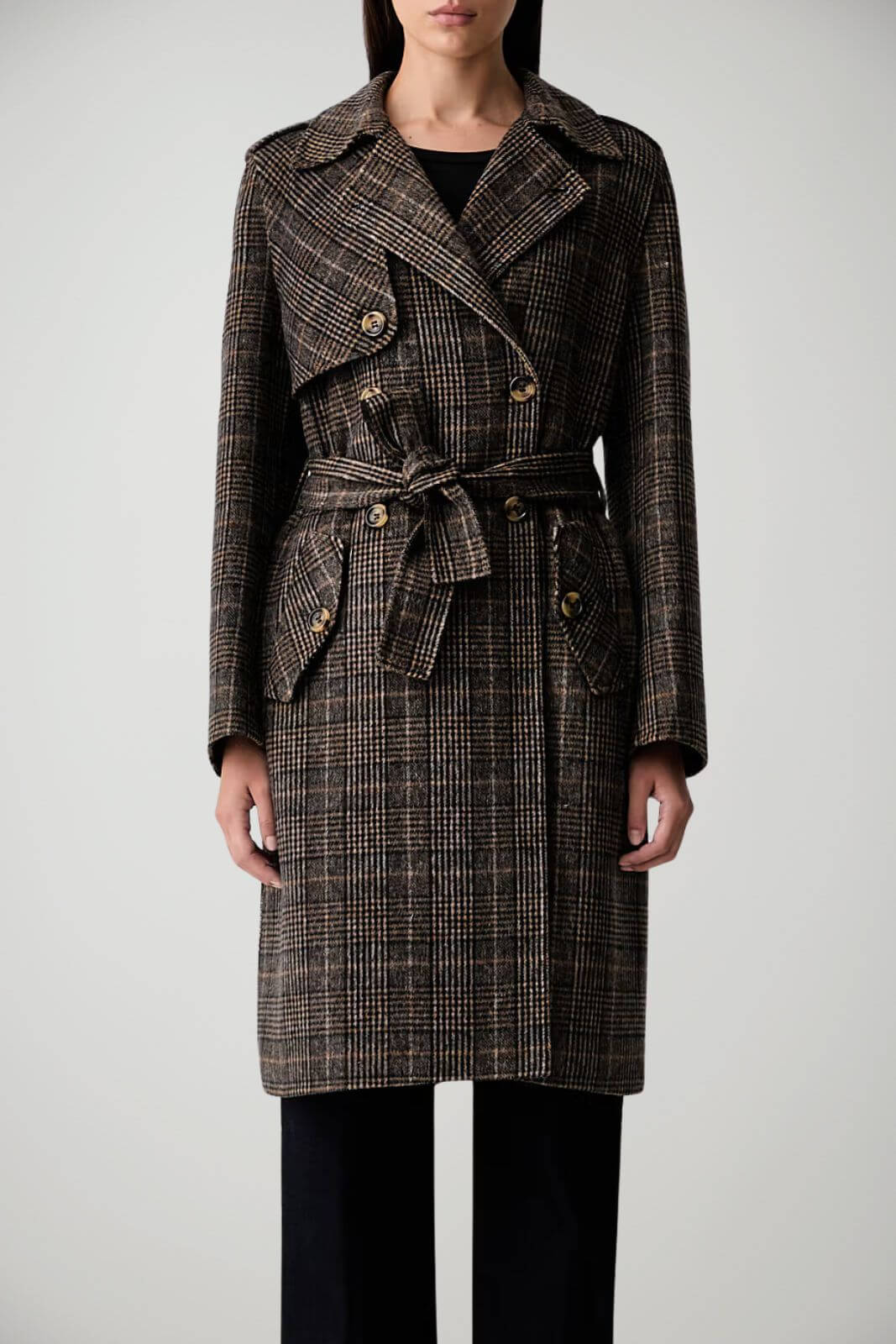 Liu Jo Cappotto Donna in panno fantasia check