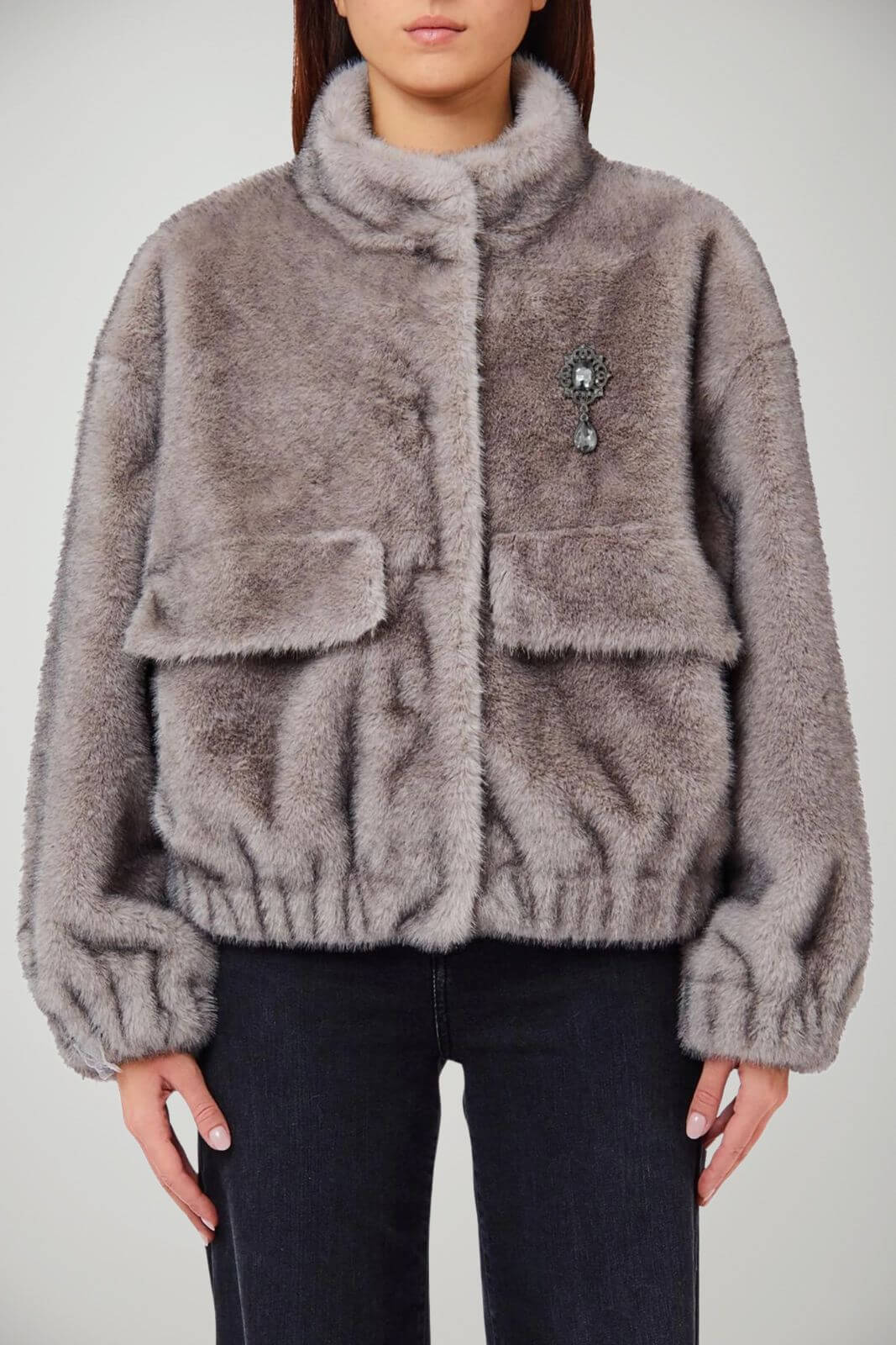 Liu Jo Cappotto Donna corto in pelliccia sintetica