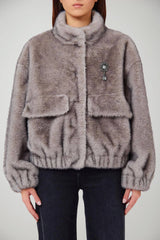Liu Jo Cappotto Donna corto in pelliccia sintetica