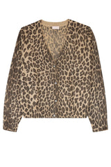 Cardigan Liu Jo da donna animalier con bottoni gioiello fronte