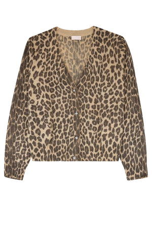 Cardigan Liu Jo da donna animalier con bottoni gioiello fronte
