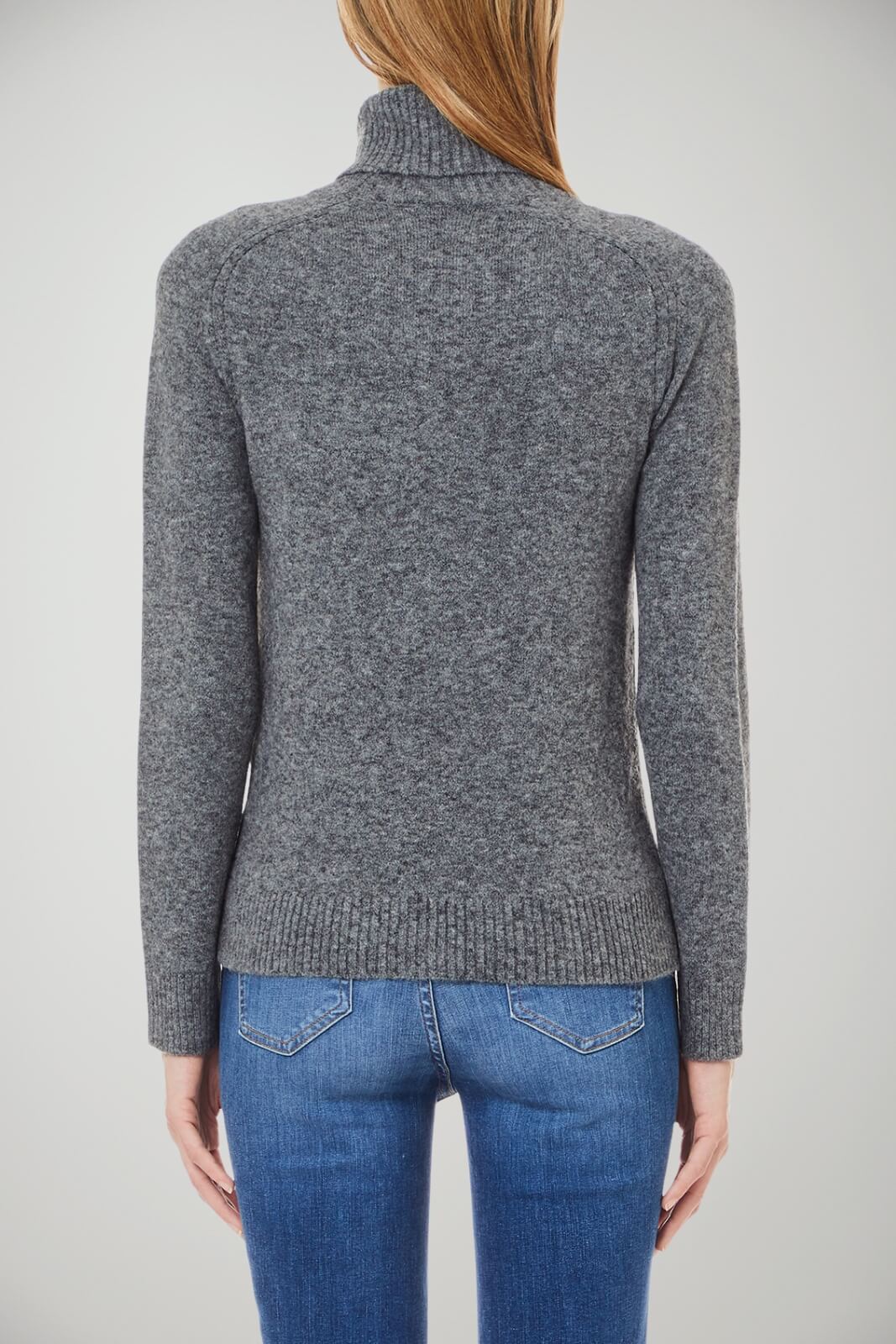 Dolcevita da donna in melange con finto taschino logato