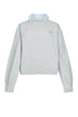 Felpa donna Liu Jo con colletto rigato e strass fronte