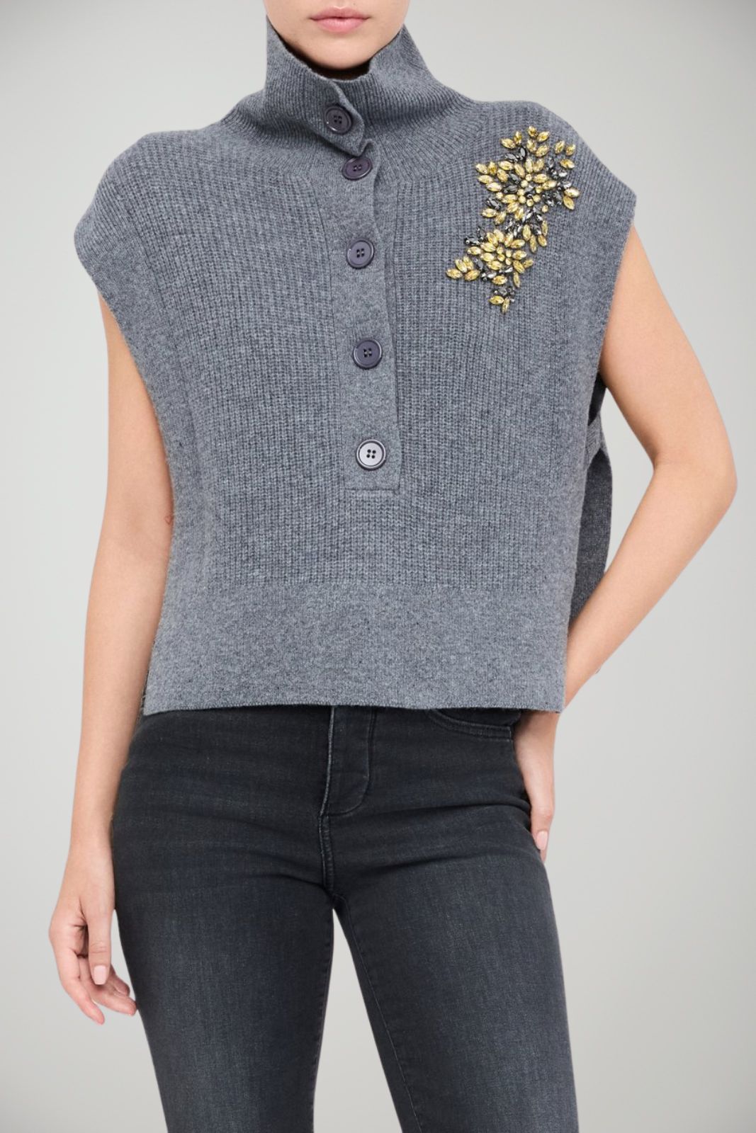 Liu Jo Gilet Donna con dettaglio gioiello