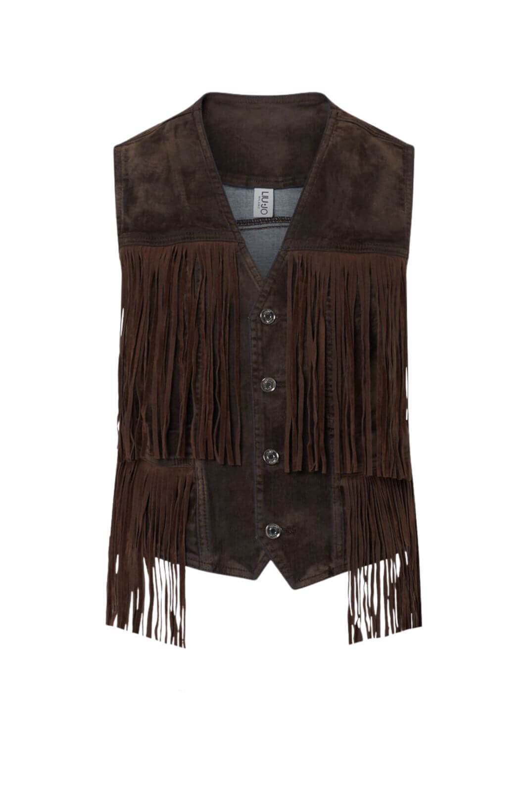 Liu Jo Gilet Donna floccato con frange