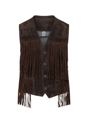 Liu Jo Gilet Donna floccato con frange