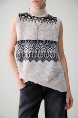 Liu Jo Gilet Donna jaquard con ricami gioiello