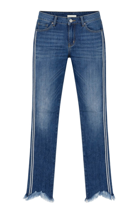 Jeans da donna Liu Jo con glitter e fondo sfrangiato