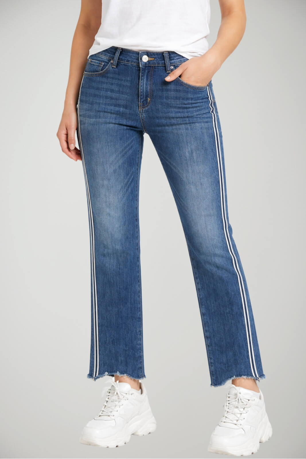 Jeans da donna Liu Jo con glitter e fondo sfrangiato