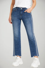 Jeans da donna Liu Jo con glitter e fondo sfrangiato