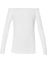 Maglia donna Liu Jo con scollo a barca e borchie
