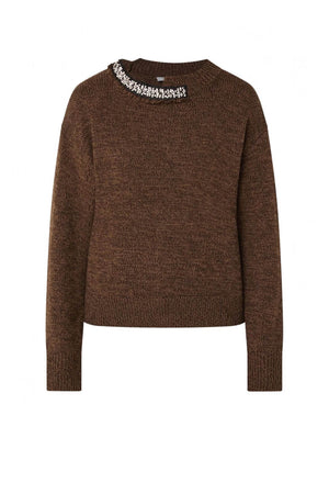 Liu Jo Maglia Donna in muliné con strass