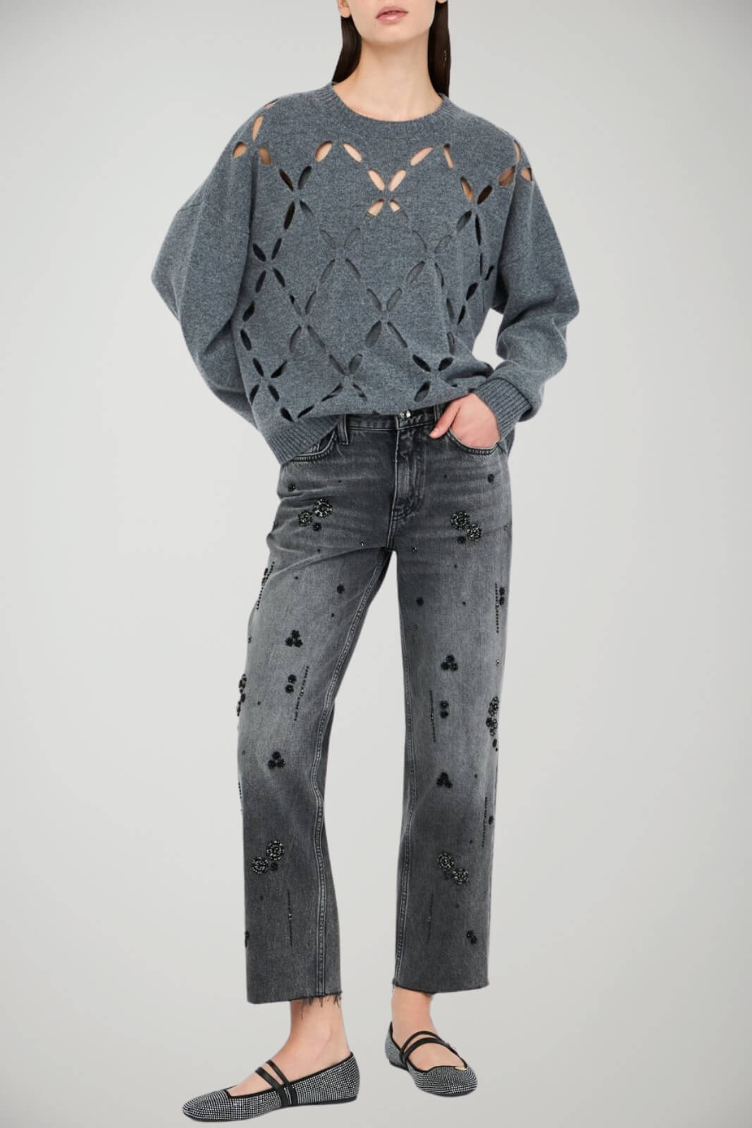 Maglione in lana da donna Liu Jo a girocollo con cut out outfit