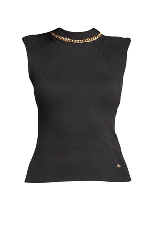 Maglia da donna Liu Jo smanicata con gioiello al collo