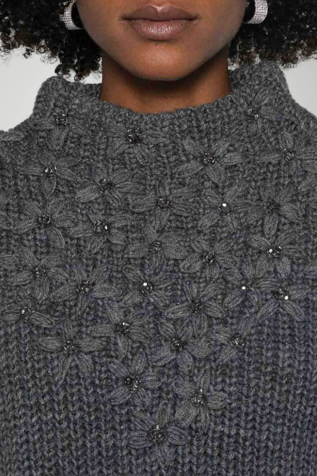 Maglione da donna Liu Jo con strass e ricami floreali