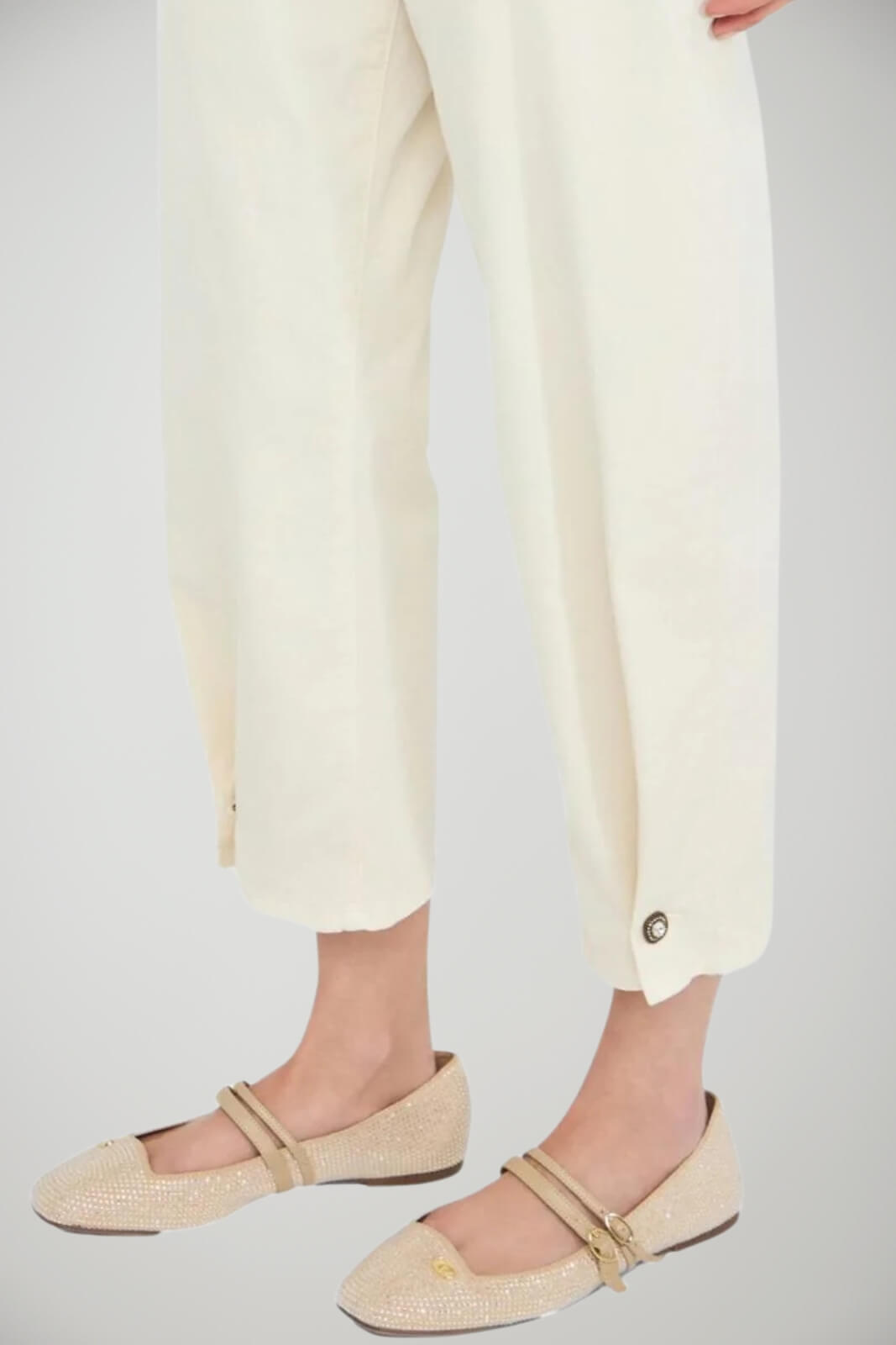 Pantaloni da donna Liu Jo ballon fit con pences a vita alta dettaglio