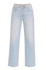 Pantaloni da donna jogger Liu Jo con coulisse ed inserto in denim