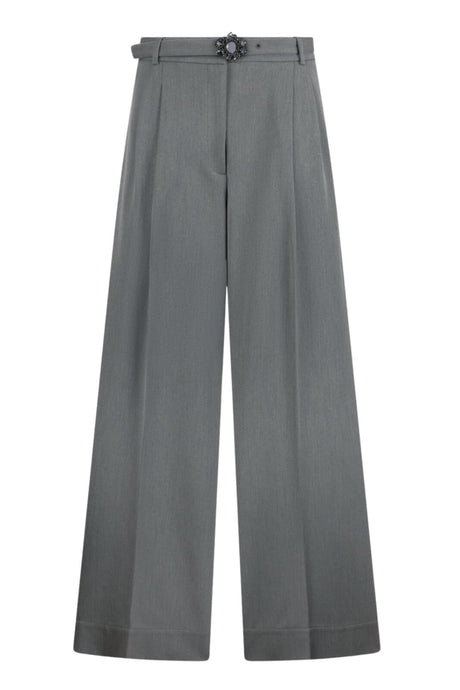 Pantaloni da donna Liu Jo a palazzo con pences e cintura fronte