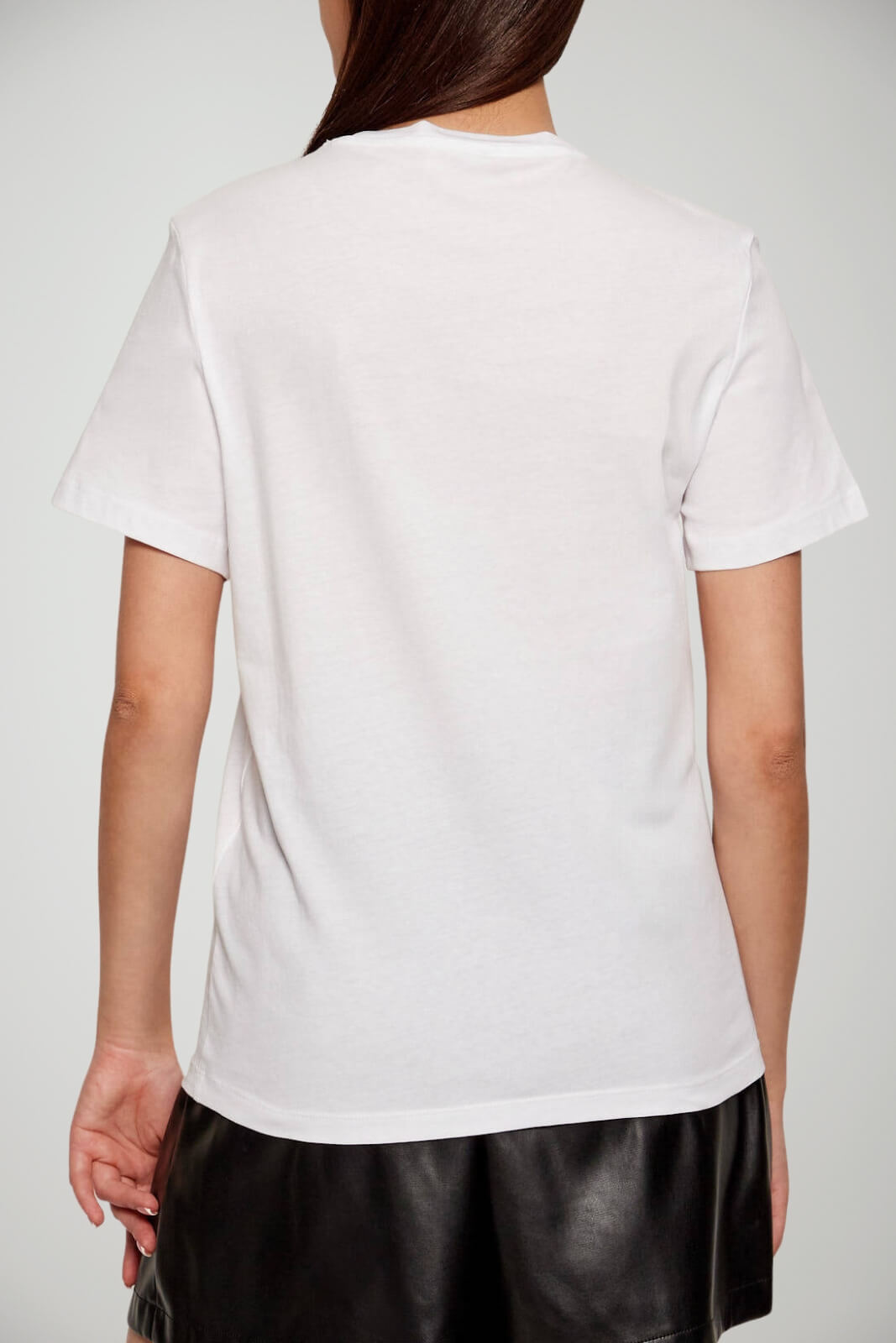 T-shirt da donna Liu Jo in cotone con logo quadrifoglio in strass retro