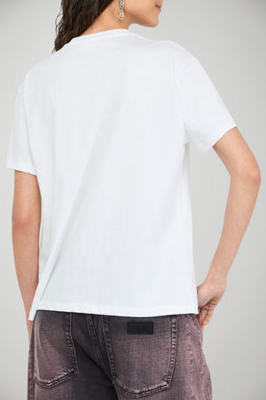 T-shirt da donna Liu Jo maniche corte con logo in paillettes retro