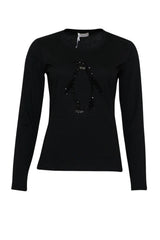 T-shirt da donna Liu Jo a maniche lunghe con paillettes fronte