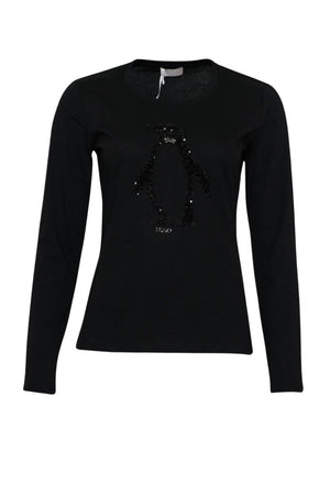 T-shirt da donna Liu Jo a maniche lunghe con paillettes fronte