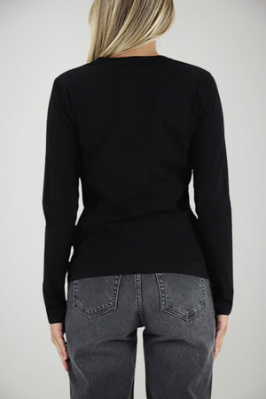T-shirt da donna Liu Jo a maniche lunghe con paillettes retro