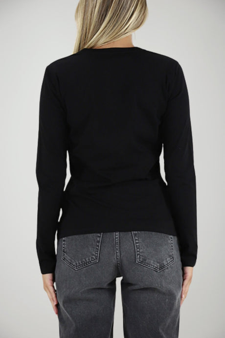 T-shirt da donna Liu Jo a maniche lunghe con paillettes retro