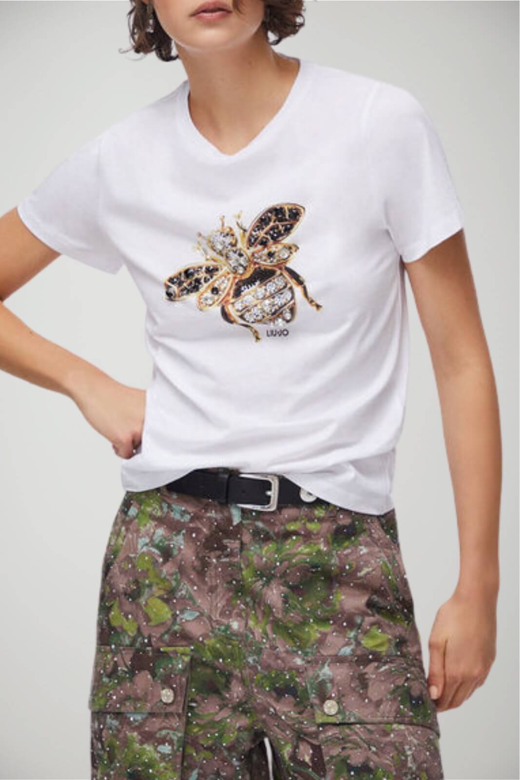 T-shirt da donna in cotone Liu Jo con stampa centrale