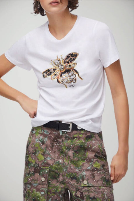 T-shirt da donna in cotone Liu Jo con stampa centrale