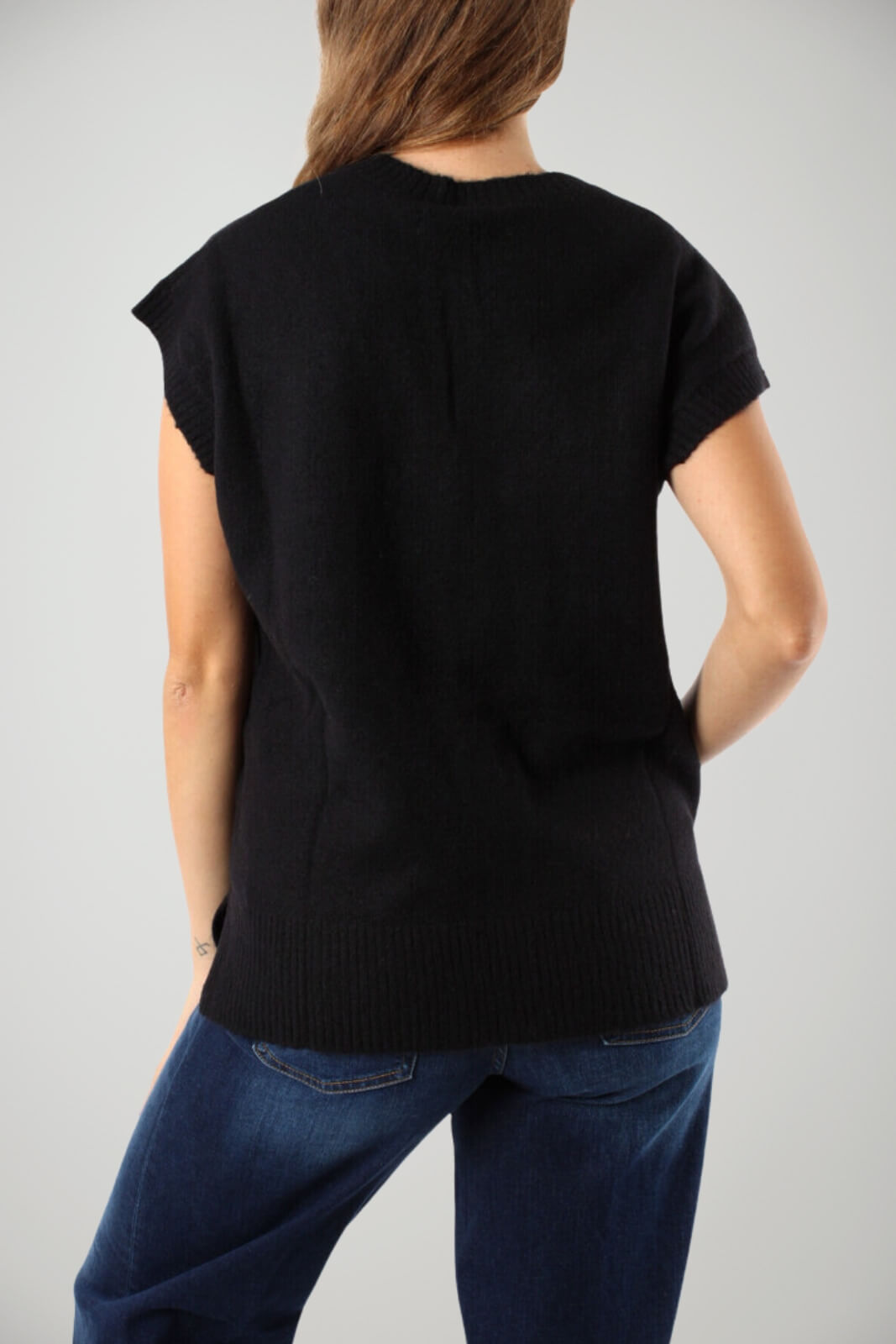 Maglia smanicata Liu Jo da donna in lana con scollo a V