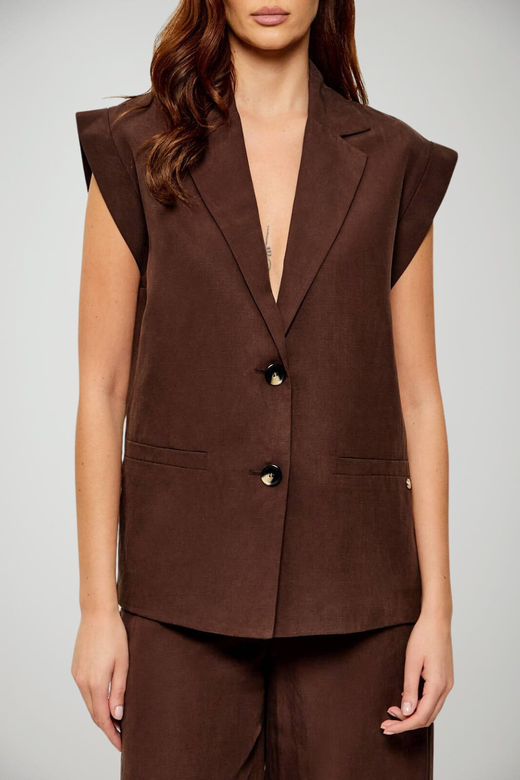 Liu Jo Gilet Donna monopetto con maniche ad aletta
