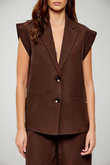 Liu Jo Gilet Donna monopetto con maniche ad aletta