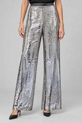 Liviana Conti Pantaloni Donna con paillettes all over