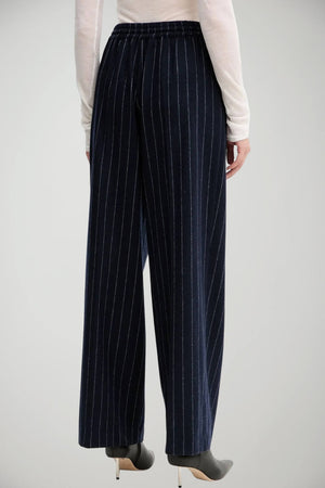 Liviana Conti Pantaloni Donna gessati in misto cashmere