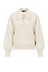 Love Moschino Maglia Donna a coste con fiocco