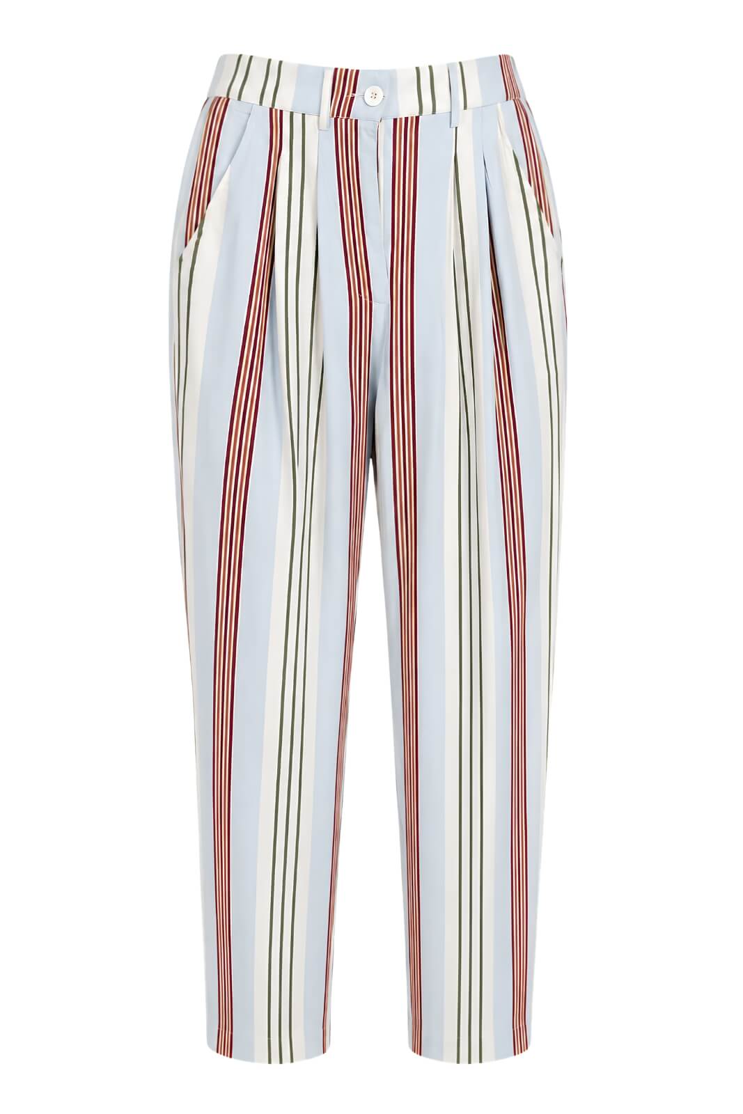 Lydia Maison Pantaloni Donna Chino con Righe Multicolore