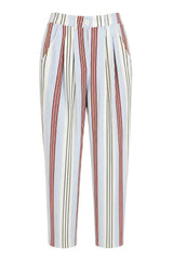 Lydia Maison Pantaloni Donna Chino con Righe Multicolore