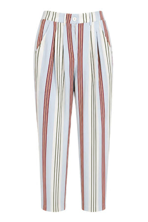 Lydia Maison Pantaloni Donna Chino con Righe Multicolore