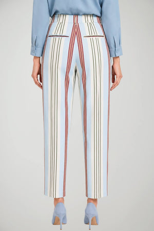 Lydia Maison Pantaloni Donna Chino con Righe Multicolore