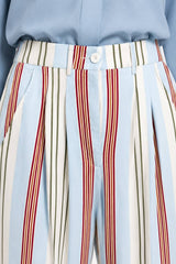 Lydia Maison Pantaloni Donna Chino con Righe Multicolore