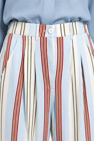Lydia Maison Pantaloni Donna Chino con Righe Multicolore