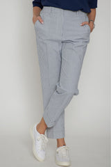 Peserico Easy Women's Seersucker Trousers with Striped Pattern