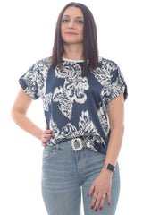 Liu Jo Women's T-shirt with pleats on the shoulders