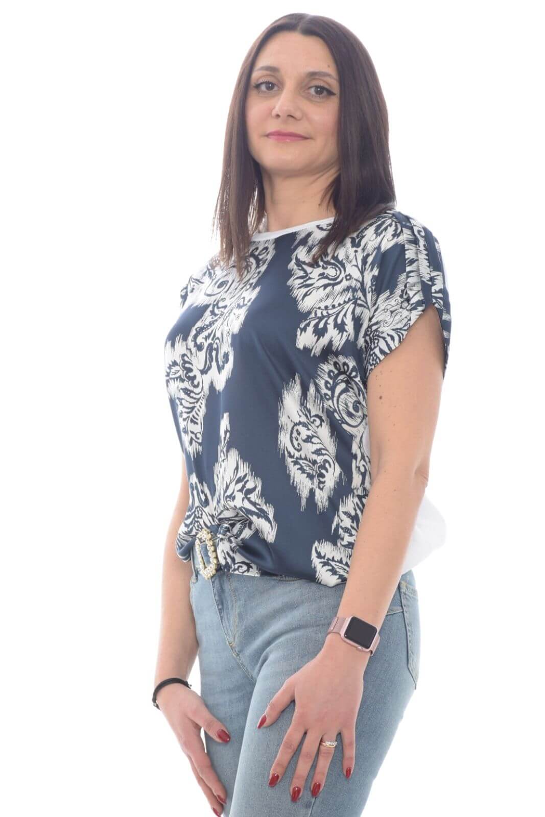 Liu Jo Women's T-shirt with pleats on the shoulders
